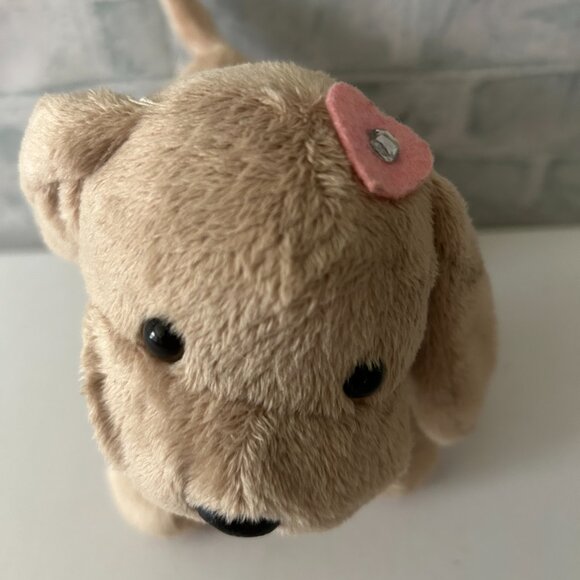 PUPPY DOG WITH PINK COLLAR WITH SEQUENCE STUFFED ANIMAL - Picture 3 of 4